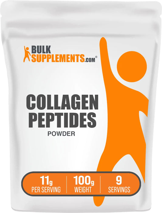 BulkSupplements.com Collagen Peptides Powder - Collagen Supplement Bovine Collagen Powder - Powdered Collagen Hydrolyzed & Gluten Free 11g per Serving 100g (3.5 oz) (Pack of 1)